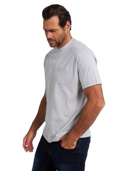 JP1880 799997 T-paita rintataskulla Harmaa melange - T-paidat - Isot T-paidat 2XL – 14XL