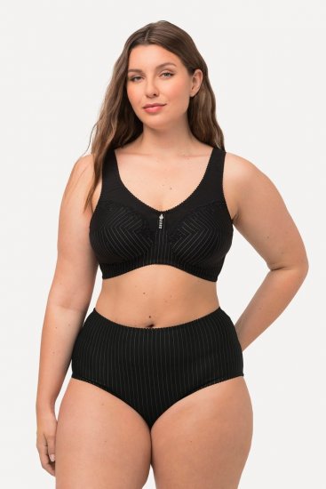 Ulla Popken 800279 Raidalliset alushousut 2 kpl Musta - Alushousut - 