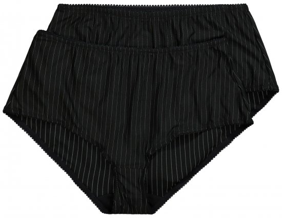 Ulla Popken 800279 Raidalliset alushousut 2 kpl Musta - Alushousut - 
