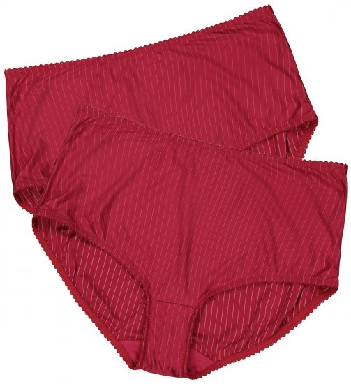 Ulla Popken 800279 Raidalliset alushousut 2 kpl Viininpunainen - Alushousut - 
