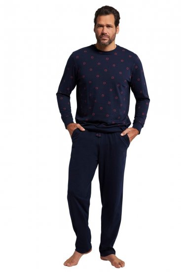 JP1880 Two-piece Pyjamas Long Sleeve and Long Trousers Navy - Alusvaatteet & uimavaatteet - Miesten Isot alusvaatteet 