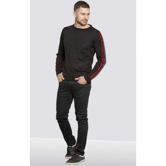 D555 Orlando Sweater Black - Hupparit ja collegepaidat - Miesten hupparit ja collegepaidat isot koot