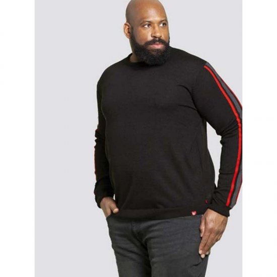 D555 Orlando Sweater Black - Hupparit ja collegepaidat - Miesten hupparit ja collegepaidat isot koot
