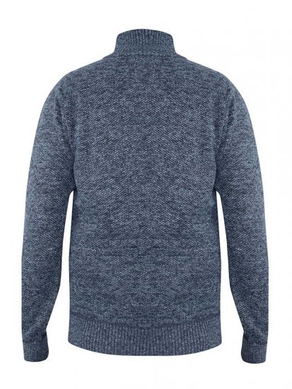 D555 Wilmington Zipper And Button Neck Sweater Blue - Hupparit ja collegepaidat - Miesten hupparit ja collegepaidat isot koot