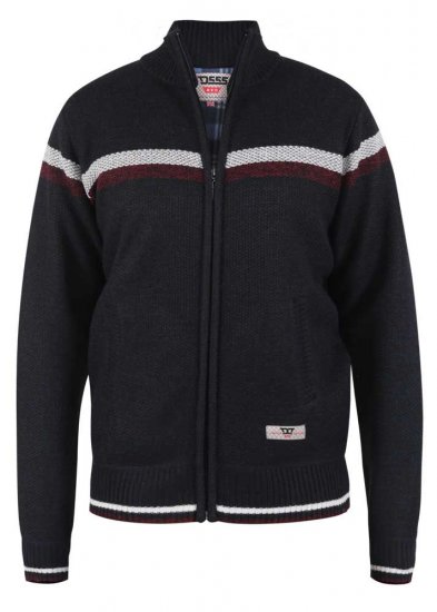 D555 Dennington Navy Jumper With Bonded Fleece Lining And Pocket - Hupparit ja collegepaidat - Miesten hupparit ja collegepaidat isot koot