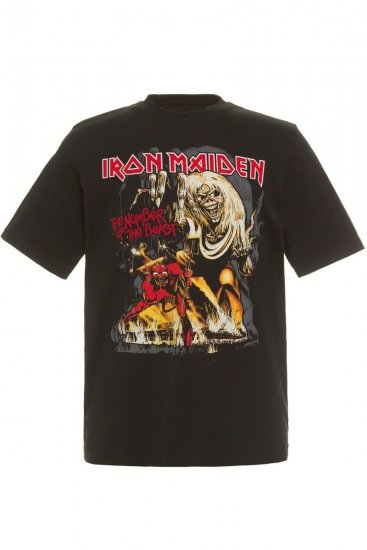 JP1880 Iron Maiden - Number of the Beast Graphic Comfort Fit Band T-Shirt Black - T-paidat - Isot T-paidat 2XL – 14XL