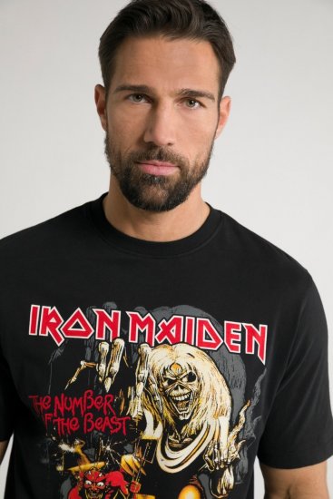 JP1880 Iron Maiden - Number of the Beast Graphic Comfort Fit Band T-Shirt Black - T-paidat - Isot T-paidat 2XL – 14XL