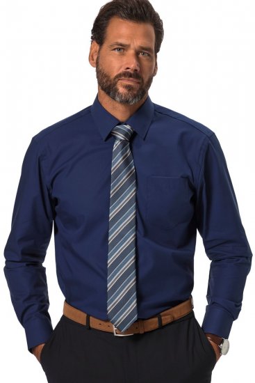 JP1880 Shirt Business Long Sleeve Navy - Kauluspaidat - Miesten isot kauluspaidat 2XL – 8XL