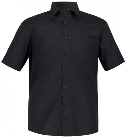 JP1880 804891 Lyhythihainen kauluspaita Musta - Kauluspaidat - Miesten isot kauluspaidat 2XL – 8XL