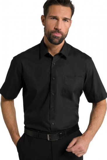 JP1880 804891 Lyhythihainen kauluspaita Musta - Kauluspaidat - Miesten isot kauluspaidat 2XL – 8XL