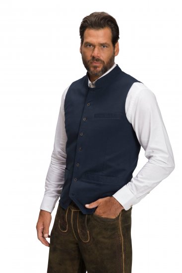 JP1880 Mottled Stretch Knit Stand-up Collar Vest Navy Blue - Takit - Miesten Takit, isot koot – 2XL – 12XL