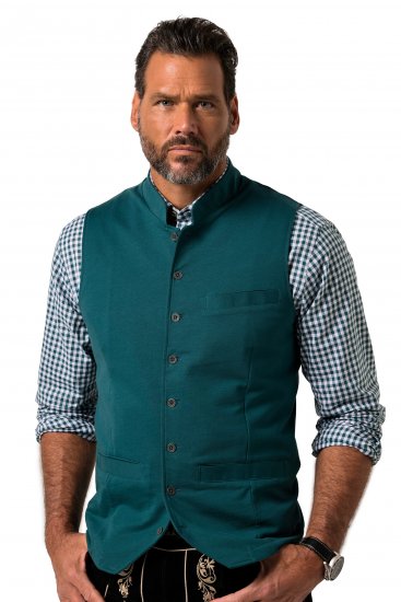 JP1880 Mottled Stretch Knit Stand-up Collar Vest Turquoise Blue - JP1880 - JP1880 Miesten Isot Koot