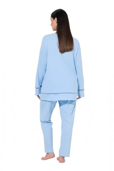 Ulla Popken 810592 Pyjama pitsillä Vaaleansininen - Pyjama/Loungewear - 