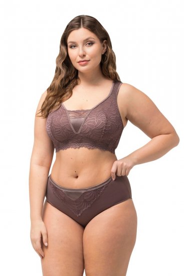 Ulla Popken 811602 Alushousut pitsillä Ruskea - Alushousut - 