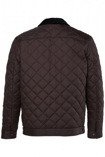 JP1880 811805 Tikattu takki vakosamettikauluksella Mustanruskea - Takit - Miesten Takit, isot koot – 2XL – 12XL
