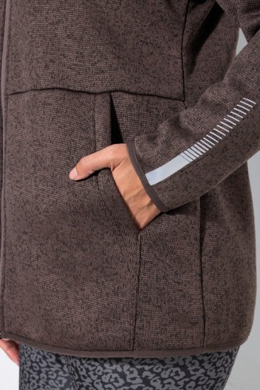Ulla Popken 812880 Neulefleecetakki teddyfleecellä Taupe - Fleecevaatteet - 