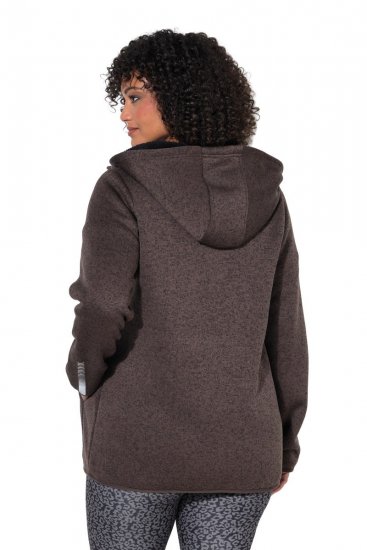 Ulla Popken 812880 Neulefleecetakki teddyfleecellä Taupe - Fleecevaatteet - 