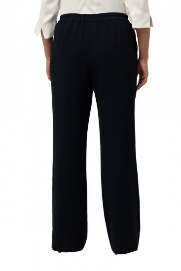 Ulla Popken 813306 Leveälahkeiset puvunhousut joustovyötäröllä Tummansininen - Kangashousut - Naisten plus-size kangashousut