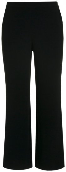 Ulla Popken 813306 Leveälahkeiset puvunhousut joustovyötäröllä Musta - Kangashousut - Naisten plus-size kangashousut