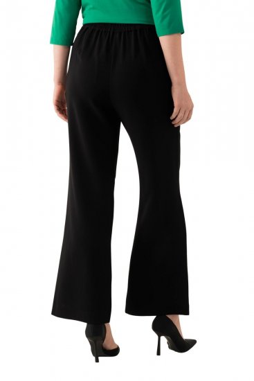 Ulla Popken 813306 Leveälahkeiset puvunhousut joustovyötäröllä Musta - Kangashousut - Naisten plus-size kangashousut