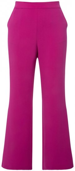 Ulla Popken 813306 Leveälahkeiset puvunhousut joustovyötäröllä Magenta - Kangashousut - Naisten plus-size kangashousut