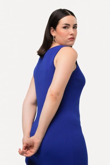 Ulla Popken 817591 Neulemekko V-aukolla Sininen - Neulemekot - 
