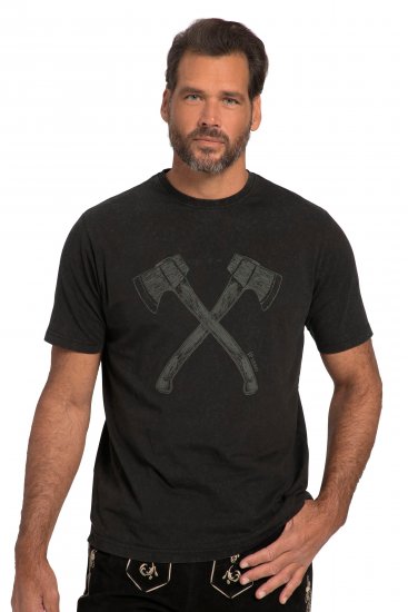 JP1880 Double Axe Design & Vintage Look T-Shirt Black - T-paidat - Isot T-paidat 2XL – 14XL