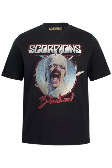 JP1880 Scorpions Blackout Graphic Comfort Fit Band T-Shirt Black - T-paidat - Isot T-paidat 2XL – 14XL
