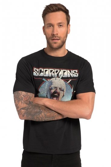JP1880 Scorpions Blackout Graphic Comfort Fit Band T-Shirt Black - T-paidat - Isot T-paidat 2XL – 14XL