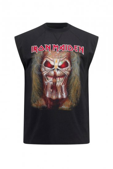 JP1880 Iron Maiden Graphic Comfort Fit Band Tank Top Black - T-paidat - Isot T-paidat 2XL – 14XL
