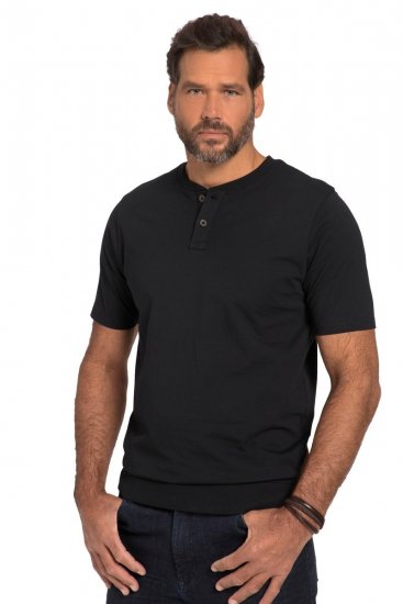 JP1880 818628 Henley-paita vatsamallilla Musta - T-paidat - Isot T-paidat 2XL – 14XL