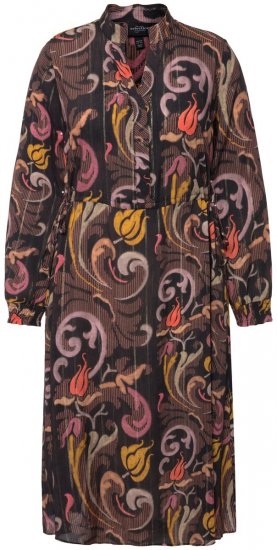 Ulla Popken 820662 Kuviollinen mekko Musta - Iltapuvut - Juhlamekot plus-koossa