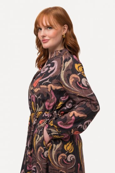 Ulla Popken 820662 Kuviollinen mekko Musta - Iltapuvut - Juhlamekot plus-koossa