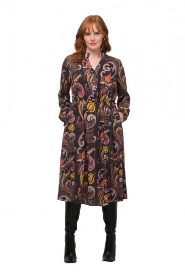 Ulla Popken 820662 Kuviollinen mekko Musta - Iltapuvut - Juhlamekot plus-koossa