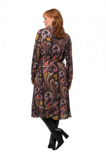 Ulla Popken 820662 Kuviollinen mekko Musta - Iltapuvut - Juhlamekot plus-koossa