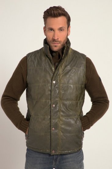 JP1880 Quilted Gilet Vintage Leather Green - Takit - Miesten Takit, isot koot – 2XL – 12XL