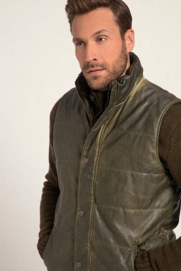 JP1880 Quilted Gilet Vintage Leather Green - Takit - Miesten Takit, isot koot – 2XL – 12XL