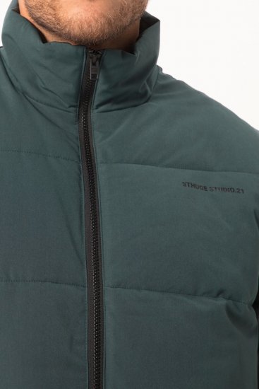 STHUGE 821232 Tikattu liivi vetoketjulla Oliivinvihreä - Takit - Miesten Takit, isot koot – 2XL – 12XL