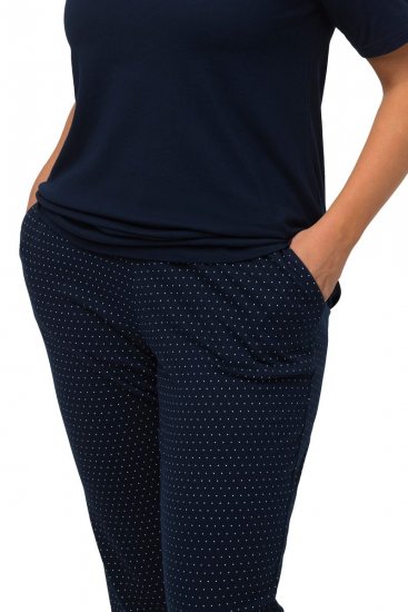 Ulla Popken 821244 Pilkullinen pyjama Tummansininen - Pyjama/Loungewear - 