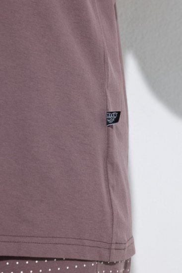 Ulla Popken 821244 Pilkullinen pyjama Ruskea - Pyjama/Loungewear - 