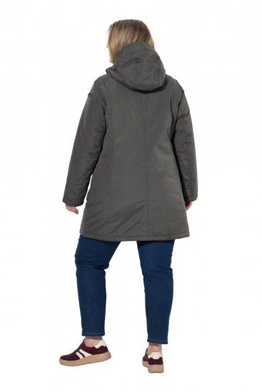 Ulla Popken 821737 HYPRAR toppaparka hupulla Tummanharmaa melange - Takit - Naisten takit plus-koossa