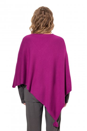Ulla Popken Knit Pointed Hem Poncho Berry - Naisten hupparit ja collegepaidat isot koot - 