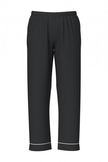 Ulla Popken 823030 Pyjama paitakauluksella Musta - Pyjama/Loungewear - 