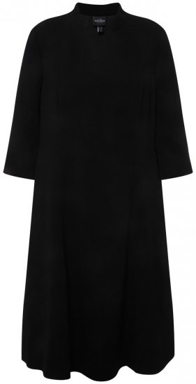 Ulla Popken 823290 Midimekko V-aukolla Musta - Midimekot - Midimekot isoissa ko'oissa