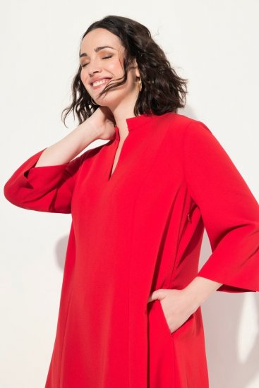 Ulla Popken 823290 A-linjainen mekko taskuilla Punainen - Midimekot - Midimekot isoissa ko'oissa
