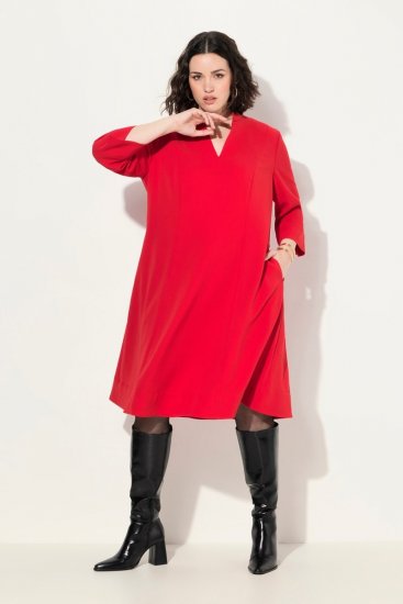 Ulla Popken 823290 A-linjainen mekko taskuilla Punainen - Midimekot - Midimekot isoissa ko'oissa