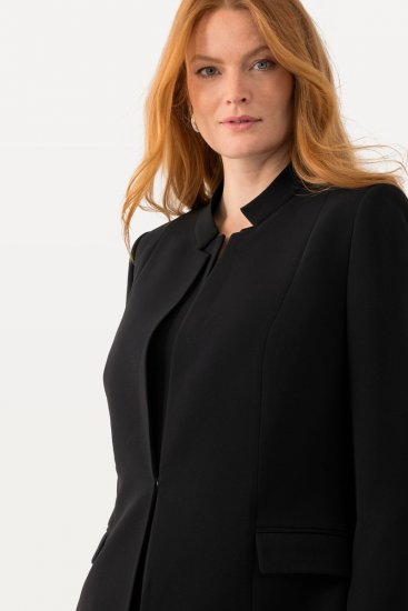Ulla Popken 823318 Bleiseri pystykauluksella Musta - Naisten bleiserit isot koot - Bleiserit naisille plus-koossa