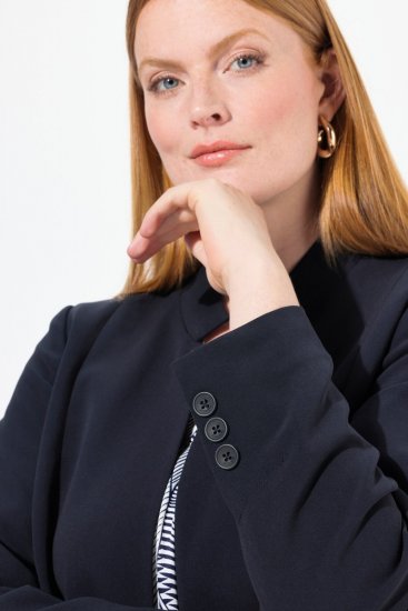 Ulla Popken 823318 Bleiseri pystykauluksella Tummansininen - Naisten bleiserit isot koot - Bleiserit naisille plus-koossa