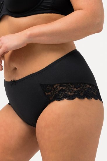 Ulla Popken 824106 Alushousut pitsillä 2 kpl Musta - Alushousut - 