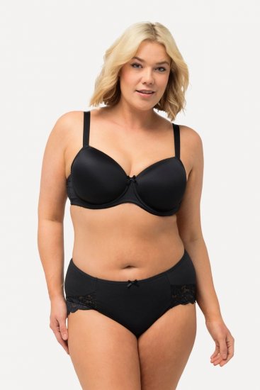 Ulla Popken 824106 Alushousut pitsillä 2 kpl Musta - Alushousut - 